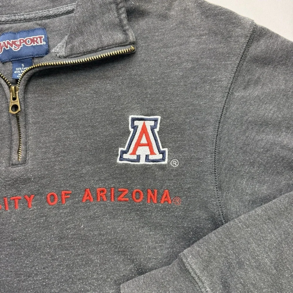Vintage University of Arizona Pullover Jansport Sweatshirt 1/4 Zip Size Small 10